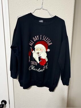 Black Christmas 'All Day I Sleigh Then Chardonnay' Sweatshirt